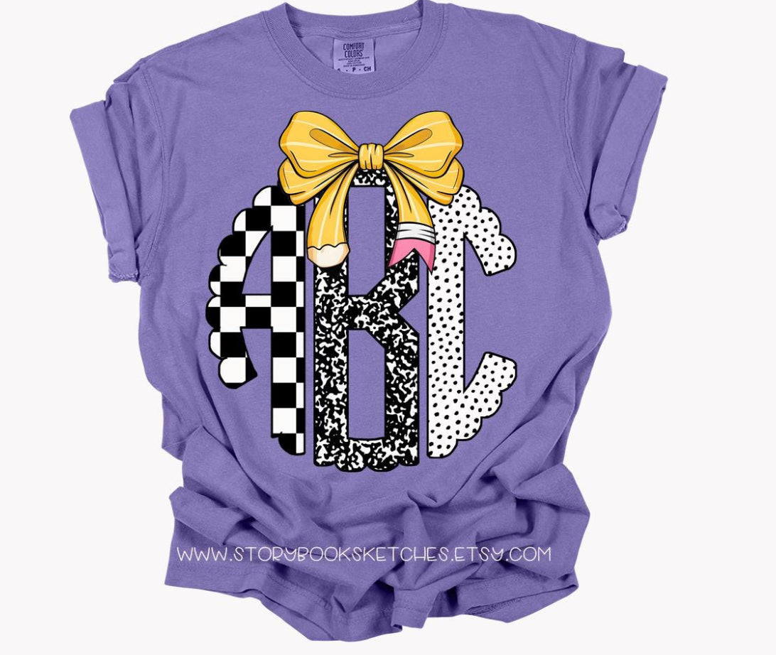 Monogram school tee