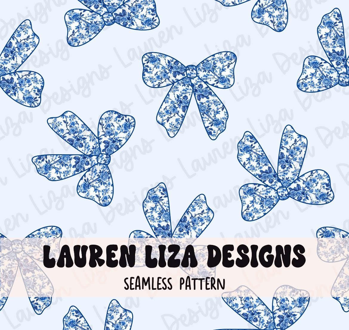 Floral Blue Bows