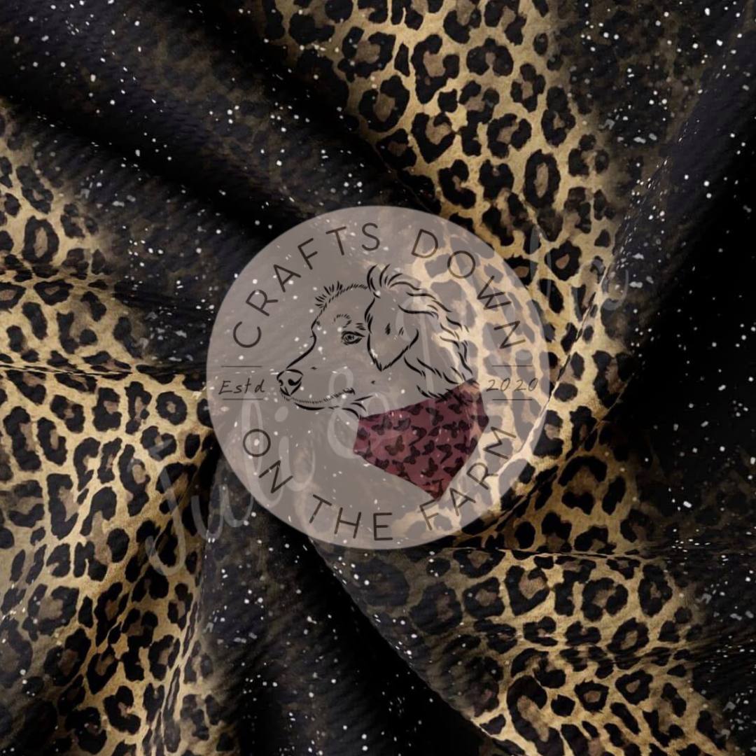 Black glitter leopard